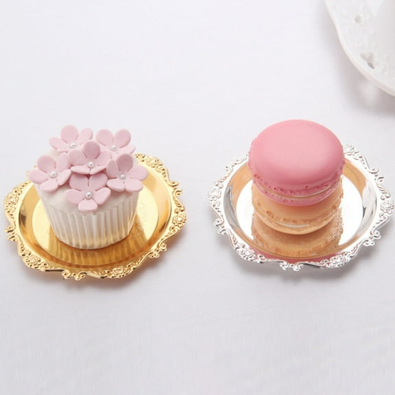 LEORX 3pcs Metal Fruit Tray Food Serving Platter Trays General Users Golden