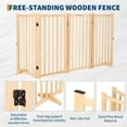 thumbnail image 4 of Freestanding Collapsible Dog Gate – 3/4-Panel Wooden Indoor Pet Barrier with Non-Slip Support Feet, Paint-Free, Portable Puppy Fence for Home, Stairs, Doorways – Safe & Stable Design, 4 of 7