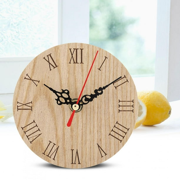 Thermomètre avec horloge murale pour intérieur en bois de chêne.