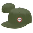 thumbnail image 4 of DouZhe Flat Brim Cap Snapback Hat, Two Meters Warning Caution Prints Adjustable Green Adult Baseball Cap, 4 of 6