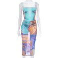 thumbnail image 3 of 2pcs / set Impreso Spaghetti Strap Body y Midi Bodycon Falda Set (Azul L) FLhrweasw Para estrenar, 3 of 8