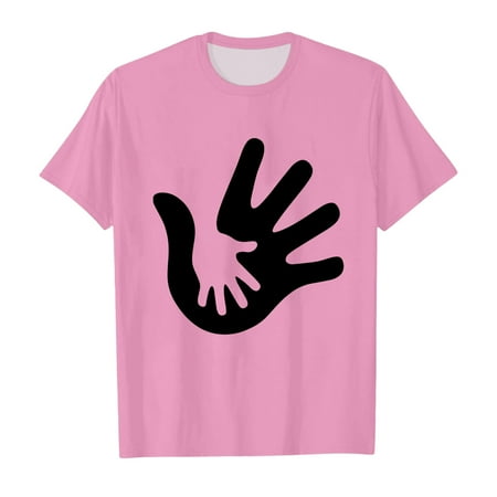 

Icvfdpl Toddler Girls Shirts Short Sleeve Round Neck Printed Top Shirt Pool Party Shirts