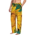thumbnail image 6 of Yiaed Vibrant Sunflower Painting Print Men's Lounge Pants, Loose PJ Bottoms, Long Pajama Pants for Men-Large, 6 of 6