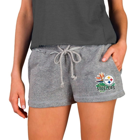 Women's Concepts Sport Gray Pittsburgh Steelers Mainstream Terry Shorts