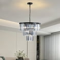 thumbnail image 2 of Canddidliike Luxury Crystal Chandelier, Modern Hanging Pendant Light Fixture for Dining Room Bedroom Living Room, Black, 2 of 7