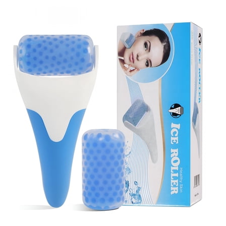 ACDANC Ice Roller for Face [2-Rollers and Gua Sha Facial Tools Included],Face Ice Roller Skin Care,Face Massager Roller Puffiness Migraine Pain Relief and Minor Injury,Blue