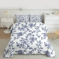 thumbnail image 2 of Manfei Blue Floral Flower Bedding Comforter Set for Kid, Vintage Elegant Twin Comforter Sets, Rustic Farmhouse Reversible Bedding Set, Super Cozy Room Decor, 2-Piece, 2 of 8