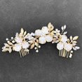 thumbnail image 1 of wonima11 Gold Bridal Hair Pieces with Comb Wedding Pearl Flower Leaf Vine Headpiece Hair Accessories for Women, 1 of 1