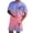Z5-Purple, variant on Loose Fit Casual Men's Ombre Gradient 2 Piece Outfit Set Sunset Tree Print Short Sleeve T-Shirt & Shorts Summer Beach Holiday Outfit,L