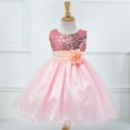 thumbnail image 2 of PINQI Pageant Little Girls Dress Toddler Girl Sequin Sleeveless Tulle Princess Dress Flower Belt Christmas Sundress for 3 To 10 Years, 2 of 4