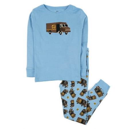

Leveret Kids Boys Girls Two Piece Cotton Pajamas UPS Blue 4 Year