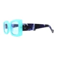 thumbnail image 4 of Lunettes de Soleil Rectangulaires à Carreaux pour Femmes Bleu Sarcelle, 4 of 4