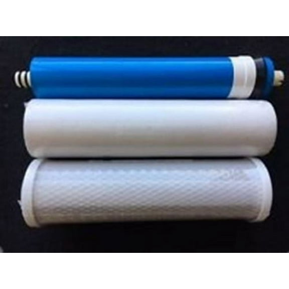 HYDRO LOGIC STEALTH RO100 COMPATIBLE THREE FILTER PACK-100 GPD RO MEMBRANE CARBO