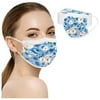YZHM Adult Disposable Face Masks Flower Printing Three Layer Protective Breathable Mask