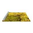 thumbnail image 2 of Ahgly Company Machine Washable Indoor Round Abstract Yellow Modern Area Rugs, 4' Round, 2 of 4