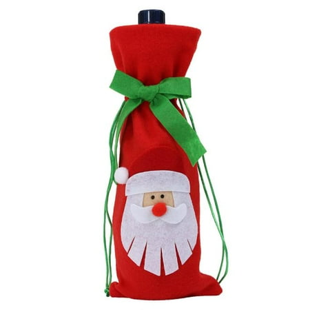 - Tie Bottle Sets Decor Santa Reindeer Tree Christmas Bottle Cover Christmas Party