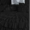 thumbnail image 3 of D.N.G. BEDDINGS 100% Egyptian Cotton 1 Piece Circle Ruffle Comforter with 1 Freebie Ruffle Pillow | 550 GSM Filled Microfiber - Oversized Super King Size, Black Color - 800 Thread Count, 3 of 5