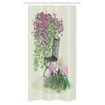 thumbnail image 1 of Garden Stall Shower Curtain, Island for Relaxing in the Garden Among the Flowers Blooming Summer Day Artwork, Fabric Bathroom Set with Hooks, 36W X 72L Inches Long, Purple Green, by Ambesonne, 1 of 1