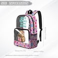 thumbnail image 7 of Xoenoiee Capybara Bow Book Pencil Print Kids School Backpack Large Capacity Schoolbag Travel Casual Daypack Teens Girls Back to School Gift 17" Clear Bookbag PVC See Through School Students Rucksack, 7 of 7