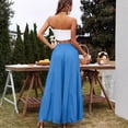 thumbnail image 3 of Wide Leg Pants for Women Casual Linen Palazzo Pants with Pockets Ladies Pull On High Waisted Beach Trousers, L, 3 of 5