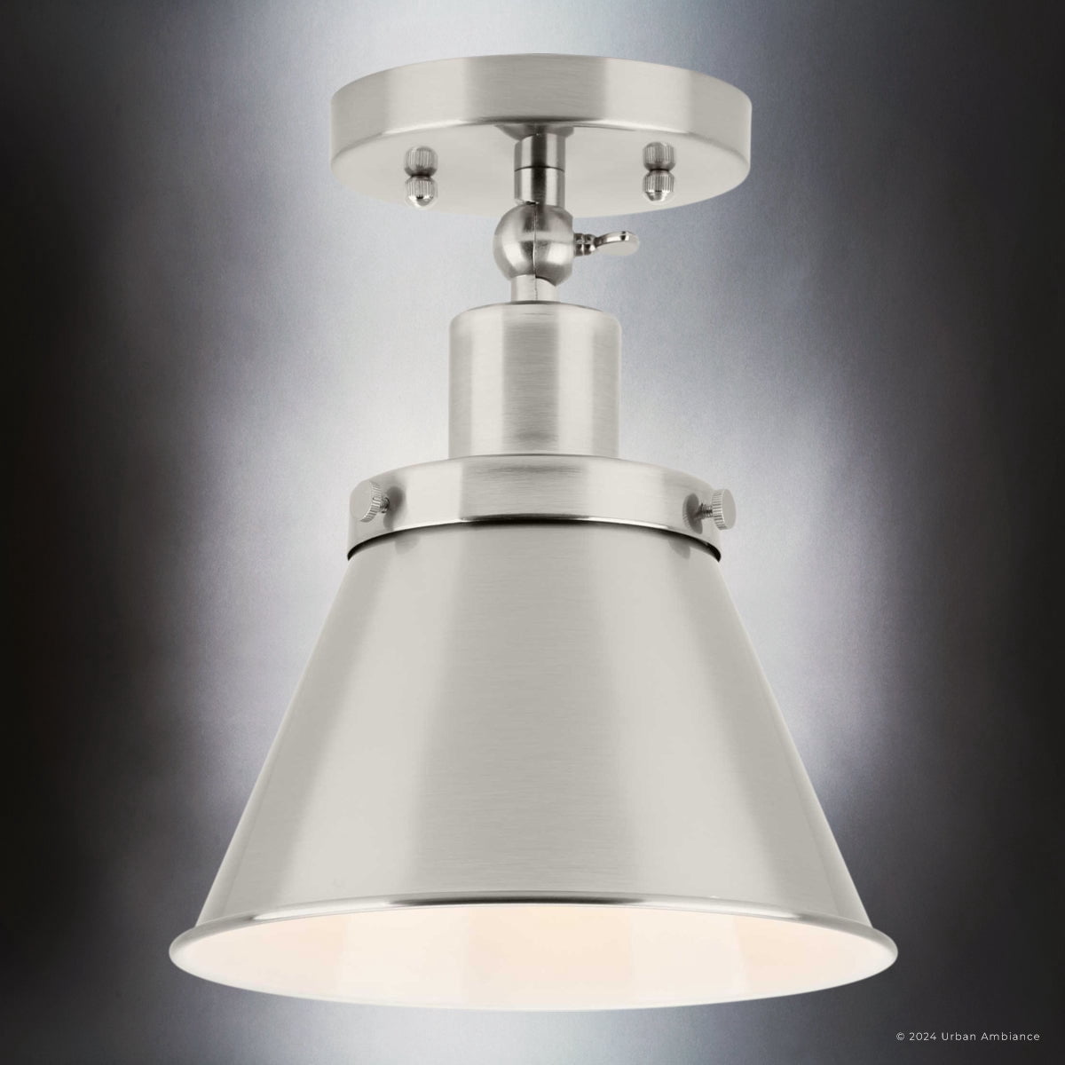 Luxury Modern Farmhouse Ceiling Light, Brushed Nickel, UHP4664