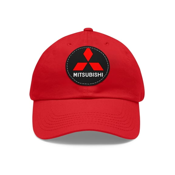 MITSUBISHI Dad Hat with Leather Patch (Round)