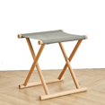 thumbnail image 1 of KAIYANG Taburete plegable portátil de madera maciza Maza para exteriores, banco para pescar, silla para el hogar (blanco grande) pequeño gris, 1 of 5