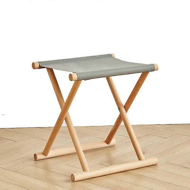 KAIYANG Taburete plegable portátil de madera maciza Maza para exteriores, banco para pescar, silla para el hogar (blanco grande) pequeño gris