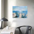 thumbnail image 4 of PIKWEEK Beach Chair Canvas Wall Art - Blue Ocean Painting for Living Room Decor 16*12inch/20*16inch, 4 of 6