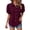 Wine, variant on Duoif Womens Tops Womens Shirts Button down Dress Shirts Casual Short Sleeve Textured Collared Summer Work Blouse Camping Clothes Black L