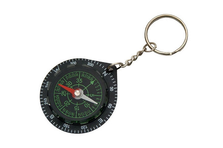 2in1 Outdoor Camping Hiking Compass Key Ring Snap Hook KeyChain Survival Tool v 