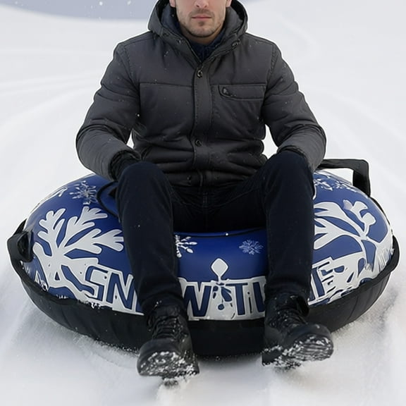 Winter Snow Tube Inflatable Snow Tube Sled Heavy Duty Snow Tube For Sledding With Handles Tow Rope Winter Outdoor Toy For Boys Girls Adults