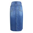 thumbnail image 4 of RUTAYY Women Slit Denim Skirt Solid Color Flowy Swing Skirts, 4 of 8