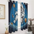 thumbnail image 2 of Funny Astronaut Window Curtain Panels Grommet Blackout Curtains Blackout Curtains for Living Room, 2 of 7