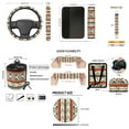 thumbnail image 5 of Jeiento Southwest Native Car Seat Cover Full Set Steering Wheel Cover Seat Belt Covers Trash Bag American Navajo Tribal Air Vent Holder Rear View Mirror Cover Cup Coasters Key Chain 15 PCS, 5 of 6