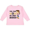 thumbnail image 3 of Inktastic Yes, This is My First Rodeo- Cowgirl in Hat and Boots Girls Long Sleeve Toddler T-Shirt, 3 of 5