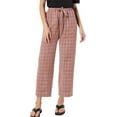 thumbnail image 2 of Dpytoraw Women’s Plaid Relaxed Fit Pants Plus Size Chiffon Casual Trousers For All Seasons Casual Work Pants Women Watermelon Red XL, 2 of 5