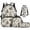 Retro Western Horse, variant on Aplkyhs Pink Bow Baseball Kids Backpack Set of 4 with Lunch Box Pencil Case and Water Bottle Carrier Includes Schoolbag with Front Pocket Elementary School Girls