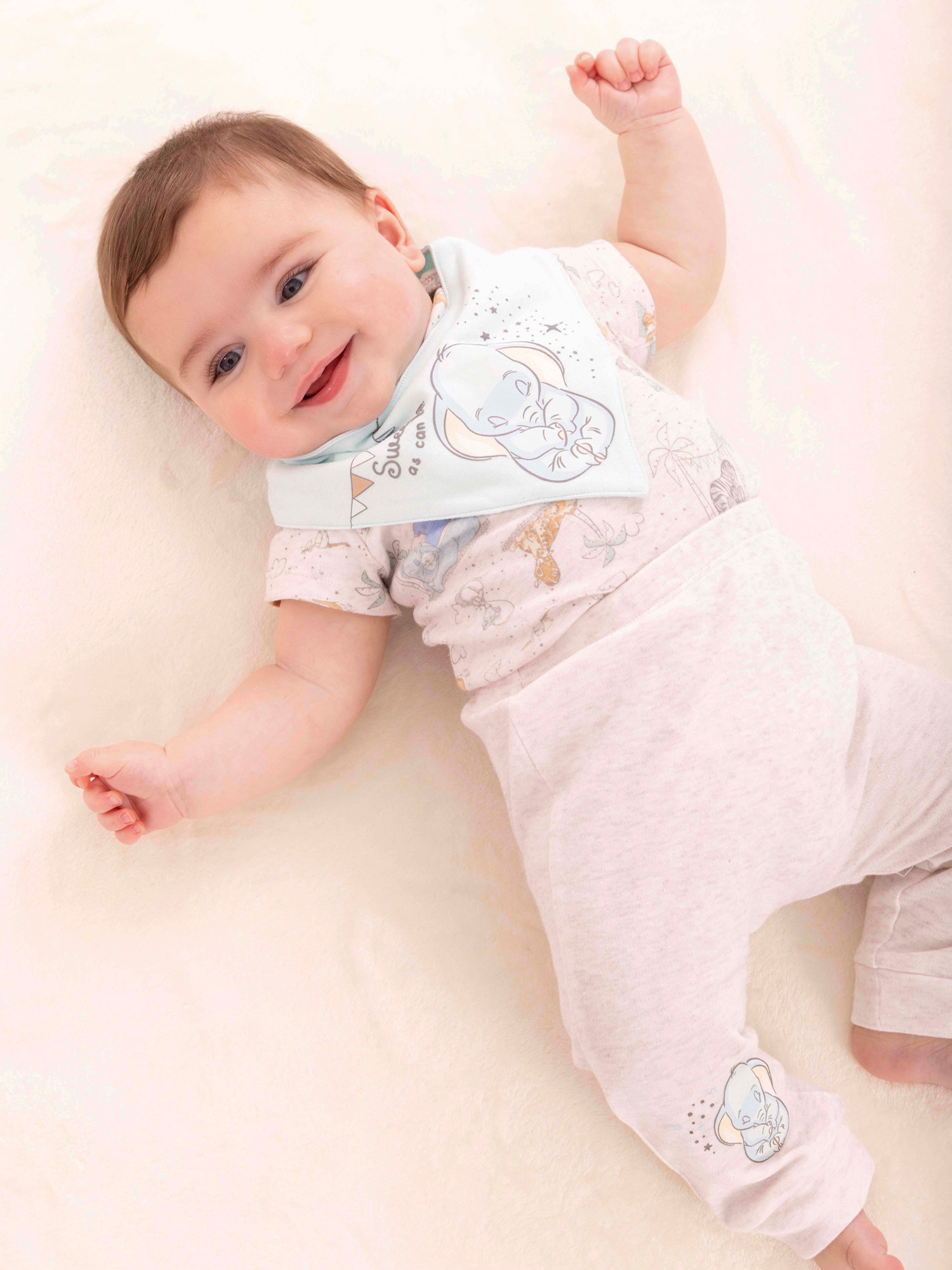 Disney Baby Wishes + Dreams Dumbo Infant Baby Short Sleeve Bodysuits, 3-Pack, Sizes Newborn-12 Months