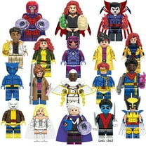 18Pcs Superhero X-men Action Figures Building Block Set, Super Hero Wolverine Beast Minifigurines Building Toys Collectible Christmas Birthday Gift for Kids Boys