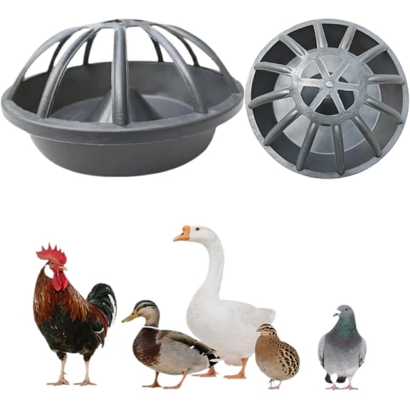 ABPETE 3PCS Chicken Feeder No Waste No Spill No Mess，Poultry Feeder and Waterer Set，12 Hole for Poultry ，Poultry Feeding troughs for Farms, Chickens, Ducks, Geese, Quails, Pigeons
