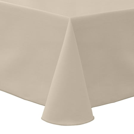 

Ultimate Textile (10 Pack) Poly-cotton Twill 60 x 144-Inch Oval Tablecloth - for Home Dining Tables Beige