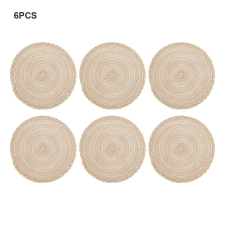 

Jueka 6pcs Heat Kitchen Decor Table Mats Handmade Crochet Round Placemat