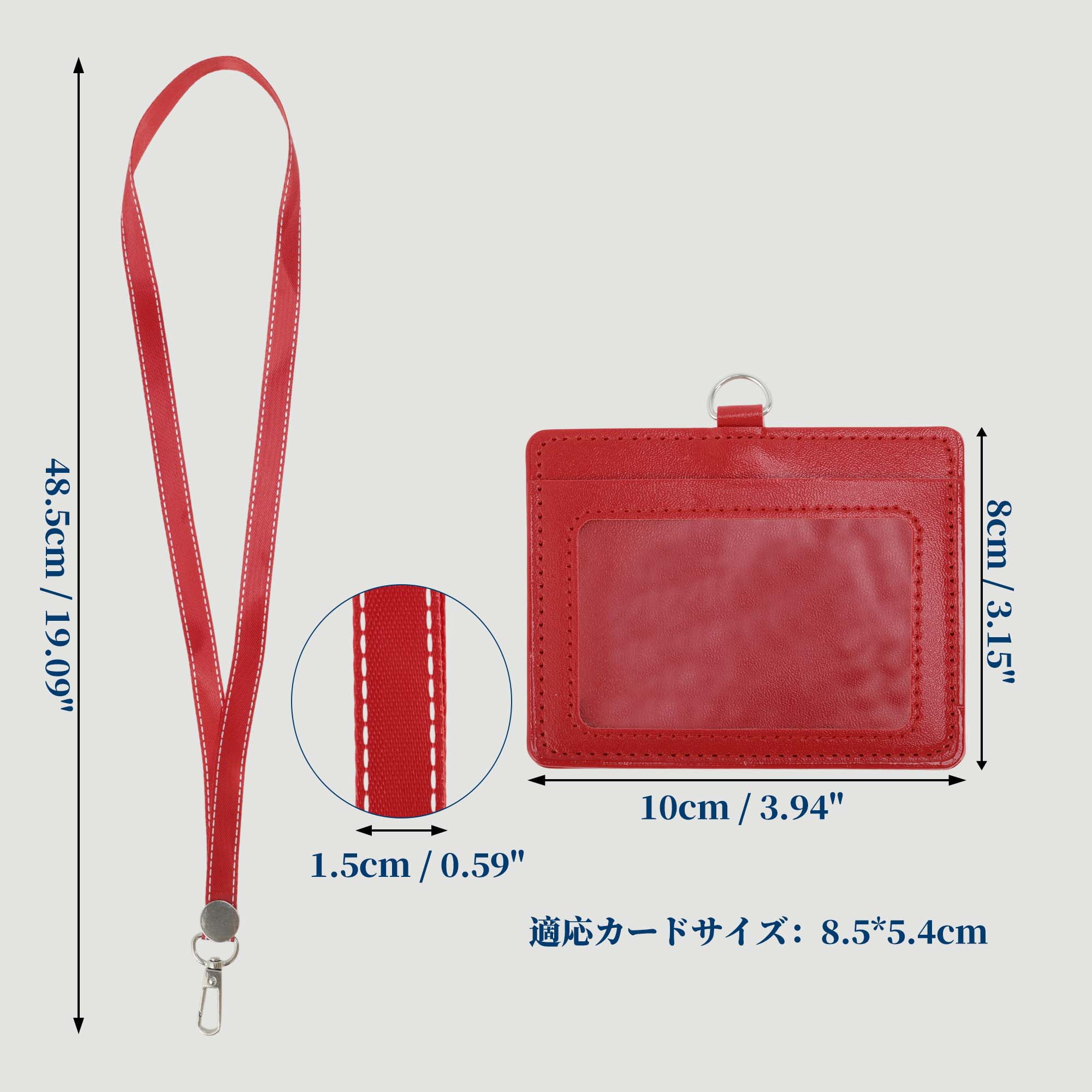 Unique Bargains Lanyards for ID Badges Card Holder with Strap Durable for Work IDs Red