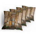 thumbnail image 5 of Ambesonne Rustic Throw Pillow Cover 4 Pack, Grunge Old Door, 20", Multicolor, 5 of 7