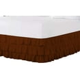 thumbnail image 2 of 3 Layer Ruffled Bedskirt, Essy Care - 100% Microfiber Fabric, 3 Layer Ruffled Bed Skirt Full XXL Size College 3 Layer Ruffled Bed Skirt 15" Drop - Chocolate Solid., 2 of 3