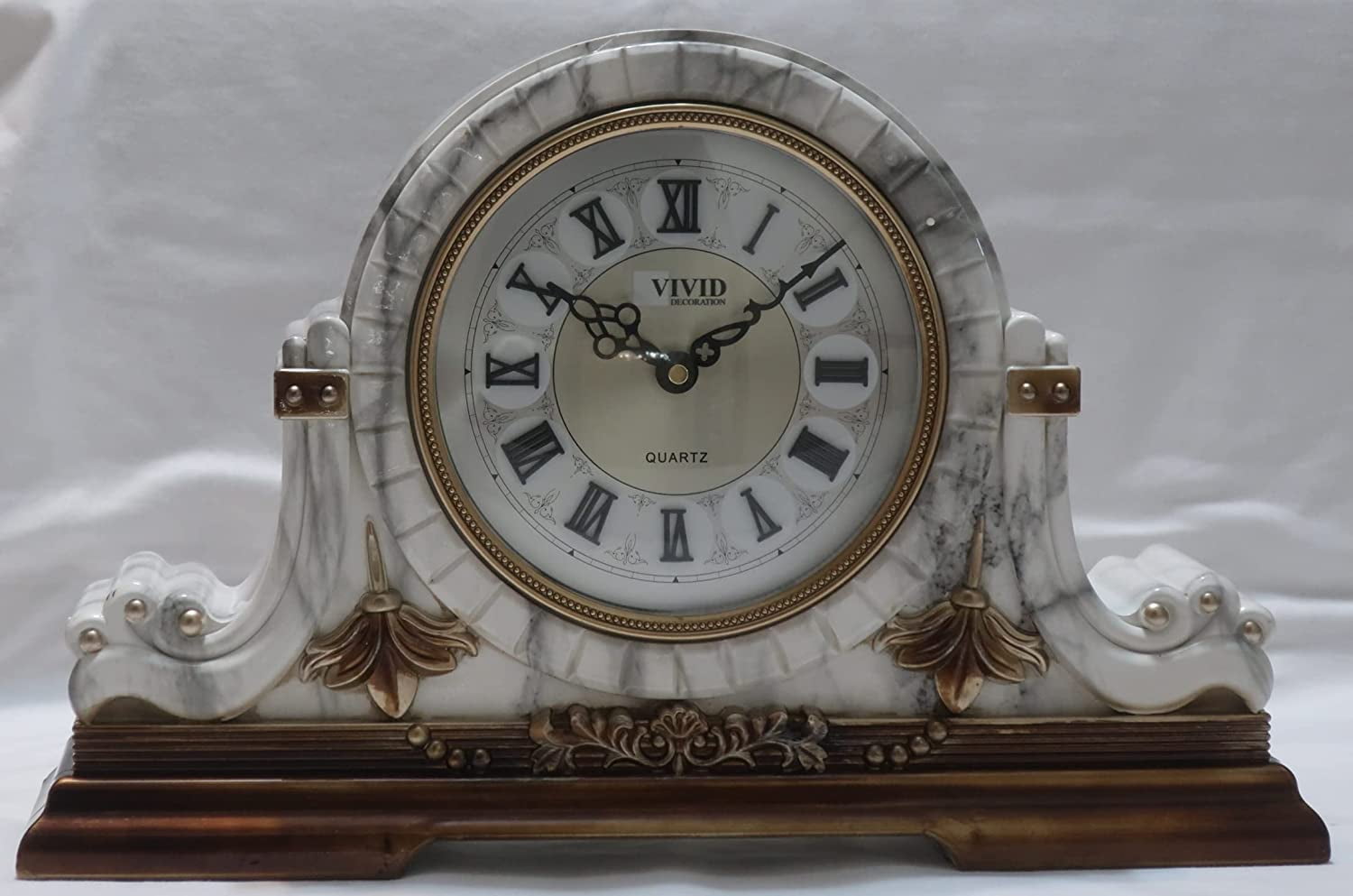 BBNBDMZ Mantel Table Clock I Antique Old World Clock (Cream Marble