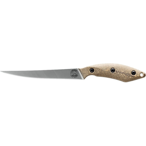 White River Knives Fillet Knife 6" Trailing Point CPM S35VN Stonewashed Blade Richlite Handle Maple/Black