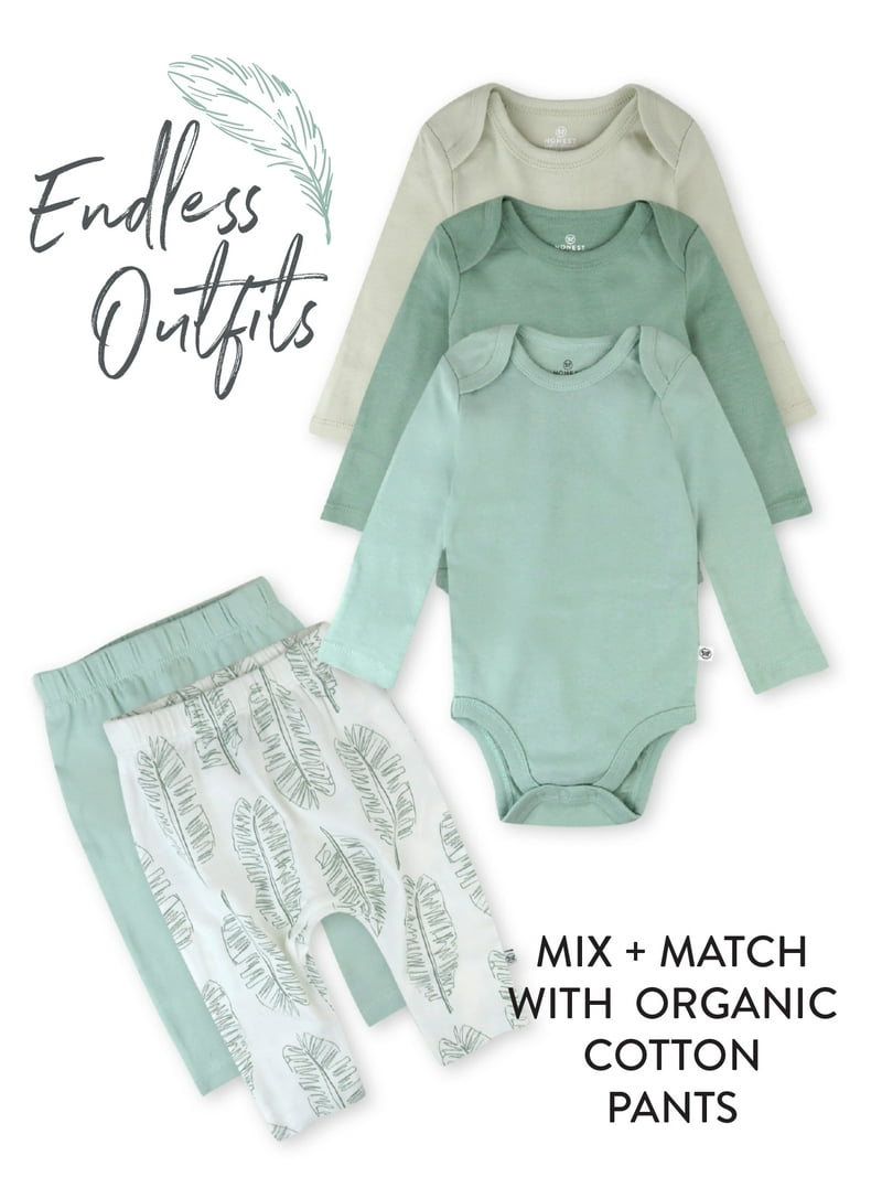 Honest Baby Clothing Organic Cotton Long Sleeve Bodysuits Pack
