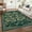 Blue, variant on Tzou Snakes & Floral Washable Rug 9x12ft, Non-Slip Low-Pile Area Rug for Living Room, Stain-Resistant Machine Washable Carpet in Dark Grey/Blue/Green/Beige
